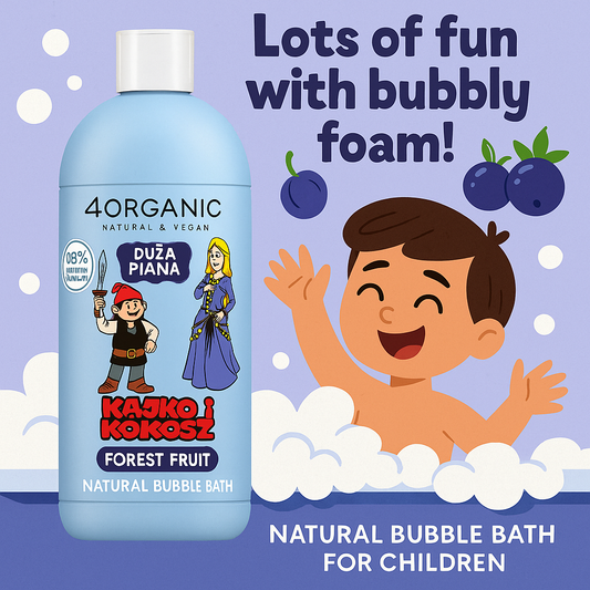 فور أورجانيك | صابون الفقاعات للأطفال برائحة فاكهة الغابة المنعشة